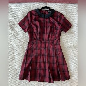 Disturbia Ferreira Collared Tennis Dress - size 4 - red plaid - NWT